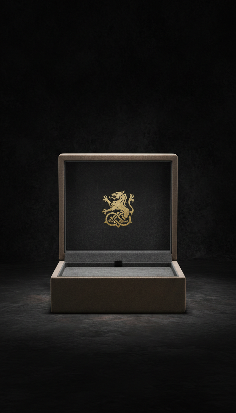 Velvet-Lined Collectible Box with Gold Insignia