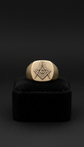 Gold Signet Ring with Engraved Seal