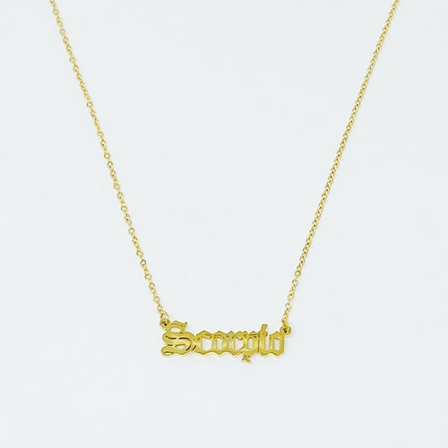 Old English Zodiac Necklace