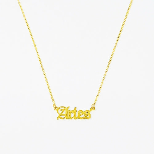 Old English Zodiac Necklace