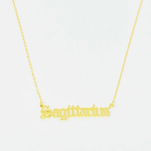 Old English Zodiac Necklace
