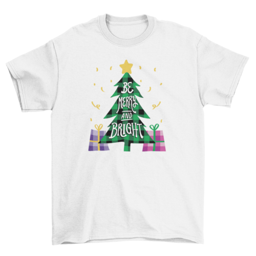 Plaid christmas tree t-shirt
