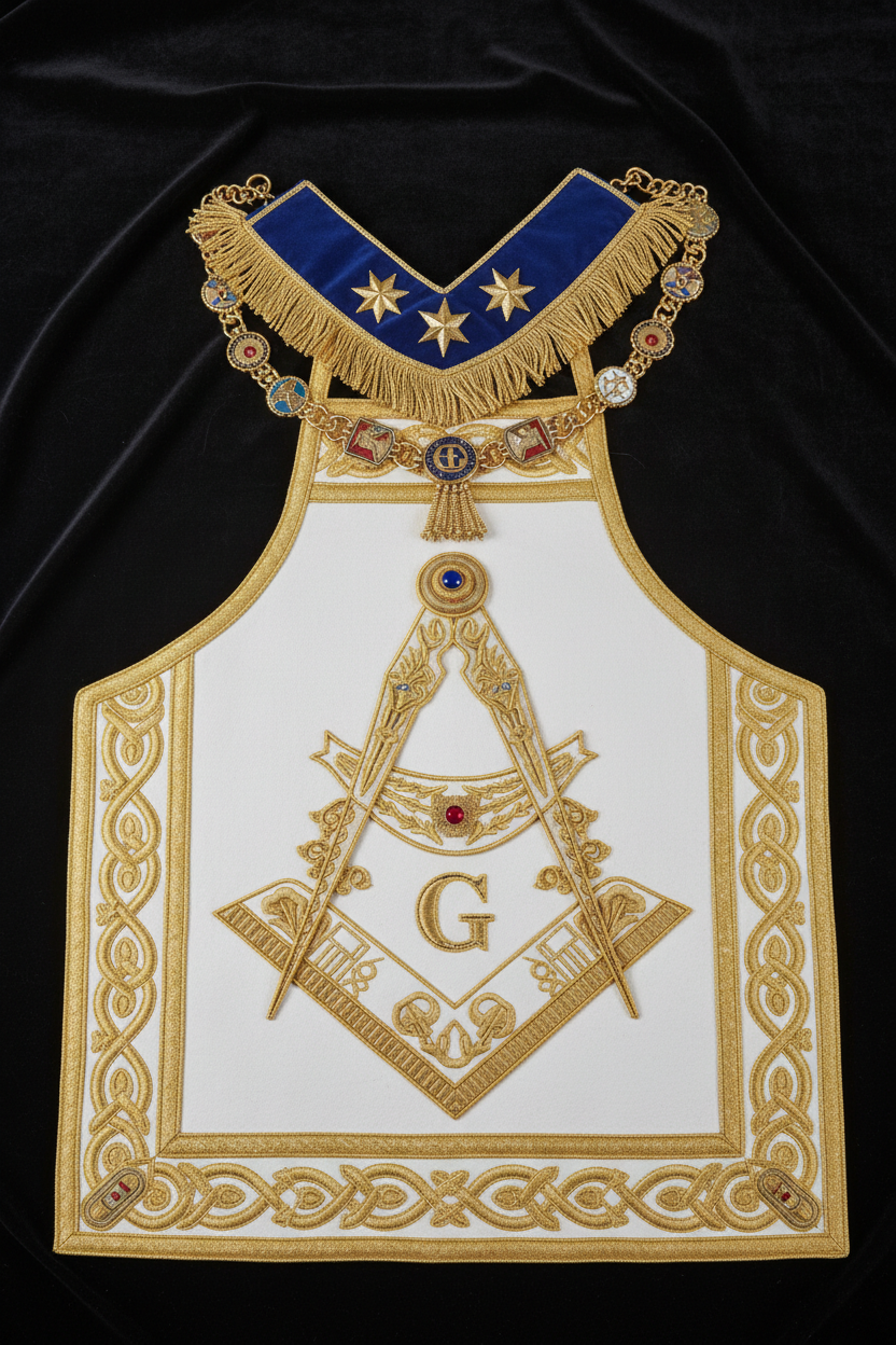 Freemason Grand Master Apron & Collar Regalia